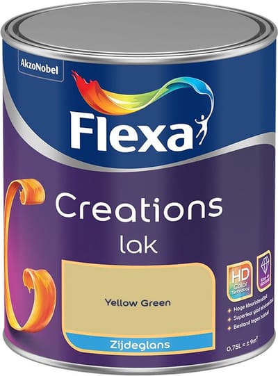 Flexa - Creations Lak Zijdeglans - Yellow Green - Mengverf - 750 Ml