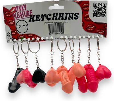 Sleutelhanger met Uitrekbare Willy 10 Stuks