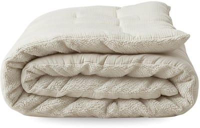 Zelesta Teddy Katoen Mousseline - Dekbed zonder overtrek Katoen - Wasbaar hoesloos dekbed - 2 in 1 - Beige - 200x200cm