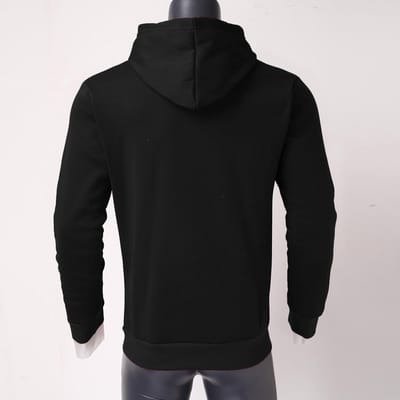 Herentrui - Hoodie - Dagelijks Leven - Grote Zilveren Print - Zwart