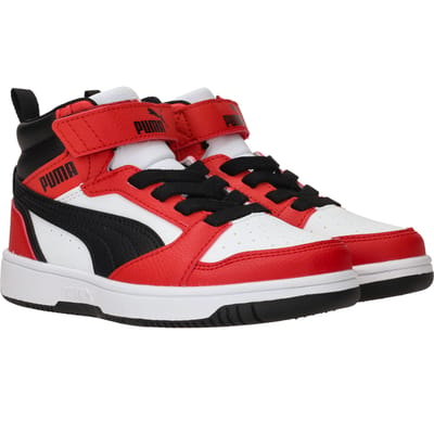 PUMA Unisex Rebound V6 Mid Ac+ Ps White-black-for All Time Red Maat: 28 | Schoenen Outlet | Unisex | Zwart