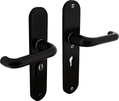 Intersteel Veiligheidsbeslag SKG*** kruk/kruk profielcilinder 55 mm met kerntrekbeveiliging aluminium zwart