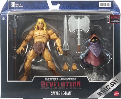 Beeldje Mattel Masters Of The Universe: Revelation Masterverse 2022 s Deluxe Savage He-Man & Orko
