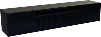 Tv-kast Marlo, woonwand, lowboard, tv-standaard, woonwand, woonkamer, tv-board, woonkamermeubels, televisie, highboard, tv-kast, tv-lowboard, 200 cm, 3 deuren, zwart