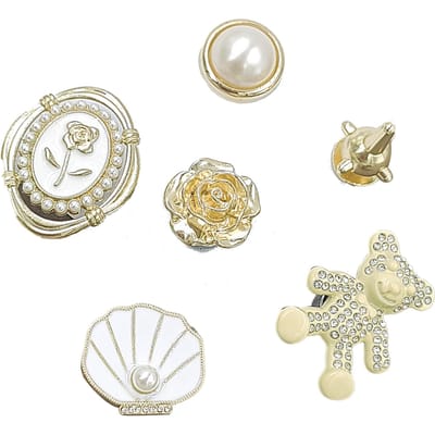 Décorations de Chaussures Bling Alliage de Zinc Mignon et Élégant DIY Accessoires Chaussures pour Femmes pour Sandales à Trous Pantoufles Ensemble Ours beige