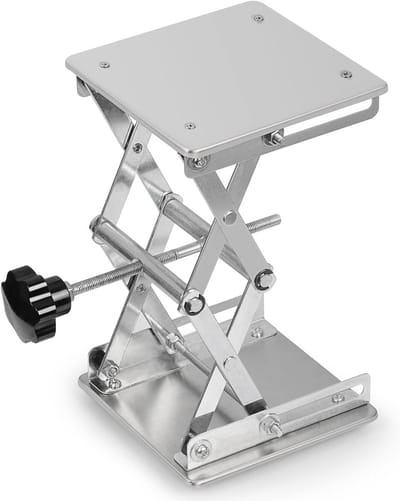 Schaarlift - Heftafel Laboratorium - Objecten Precisie Plaatsen - Roestvrij Staal Constructie - 150x150mm 75-260mm - Zilver