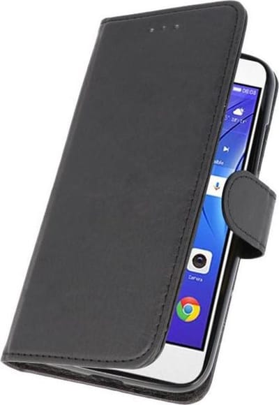 Zwart Bookstyle Wallet Cases Hoesje voor Huawei Y3 2018