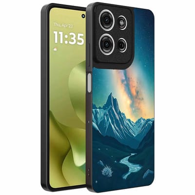 Geschikt voor Motorola Moto G86 Telefoonhoesje met Sterrenhemel Opdruk - TPU Backcover Case With Space And Milkyway Design - Smartphonica geschikt voor Motorola Moto G86