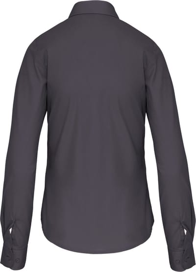 Kariban Dames poplin blouse lange mouwen K542 - Zinc - 3XL