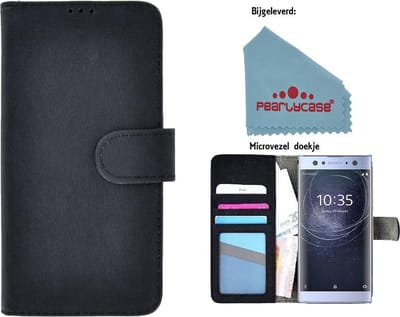 Pealycase Zwart Fashion Wallet Bookcase Geschikt voor Sony Xperia XA2 Ultra Hoesje