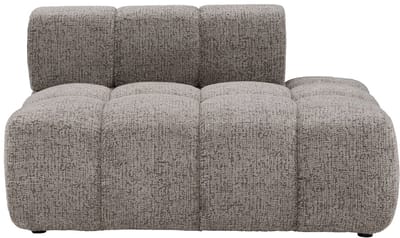 Vente-unique Chaise longue rechts in gemêleerde taupe stof FACIVIL