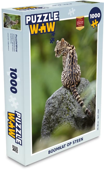 Puzzel Boomkat op steen - Legpuzzel - Puzzel 1000 stukjes volwassenen
