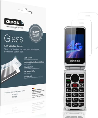 dipos – 2x Pantserfolie geschikt voor Tosaju T3105 | 9H Screenprotector