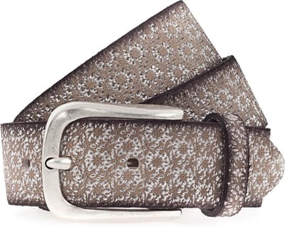 b.belt Riem Tessa Gold Ledergürtel W80 Creme / Silver Metallic Beige Veelkleurig