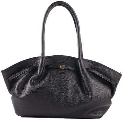Giuliano Lederen handtas Nayome - Made in Italy - Zwart