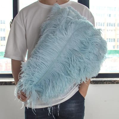 10 STUKS Licht Kaki Grote Struisvogelveren Bulk 15-60CM Lang Natuurlijke Pluizige Struisvogelveren voor Bruiloft Restaurant Vaas Decoratie 15-20cm 6-8inch lichtblauwe kleur