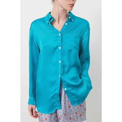 American Vintage Shaning Shirt Aquatique Size: S | Button-Down Shirts Outlet | Dames | Blauw