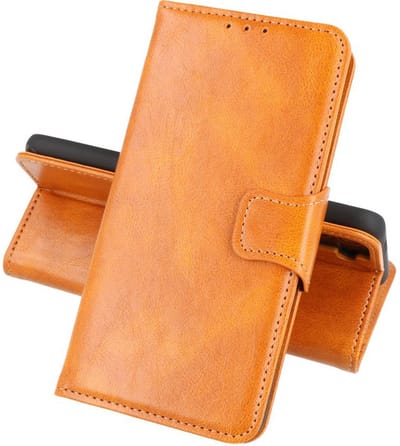 Zakelijke Book Case Telefoonhoesje Geschikt voor OnePlus 9 - Portemonnee Hoesje - Pasjeshouder Wallet Case - Bruin