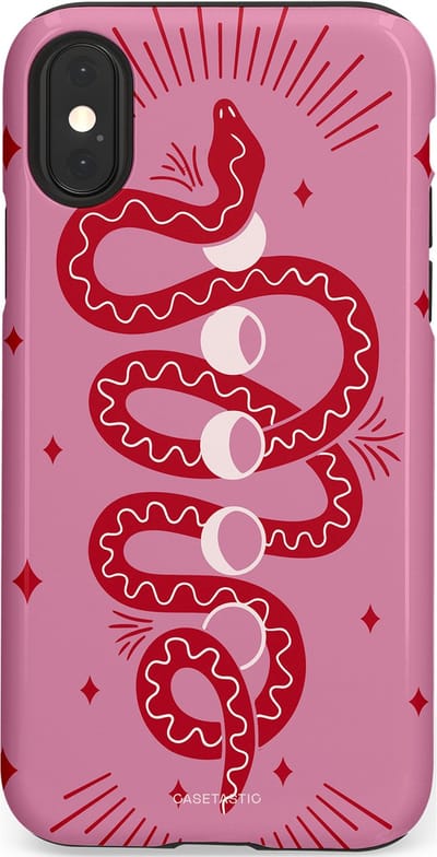 Casetastic Hoesje Geschikt voor Apple iPhone X/Xs - Stijlvolle Beschermende Duo-layer Case - Eclipseslang