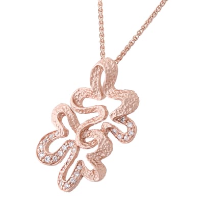 Orphelia 'Malenia' Dames 925 Sterling Zilver Set: Ketting-Hanger + Oorbellen - Roze SET-7077/1