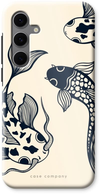 Case Company® - Hoesje geschikt voor Samsung Galaxy S24 FE hoesje - Black Koi - Tough Case - Maximale Bescherming alle Kanten en Schermrand