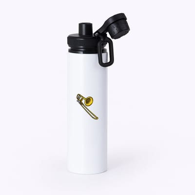 Hacebo® - Schuiftrompet waterfles met draaidop zwart - Muziek - Muzikanten - Instrument - blaasinstrument - muzikanten - water fles - 850ML