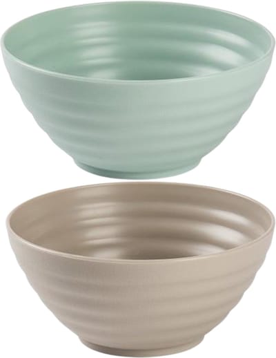 PlasticForte Kommetjes/schaaltjes - 12x stuks - Dessert/ontbijt - Kunststof - Mintgroen/Taupe