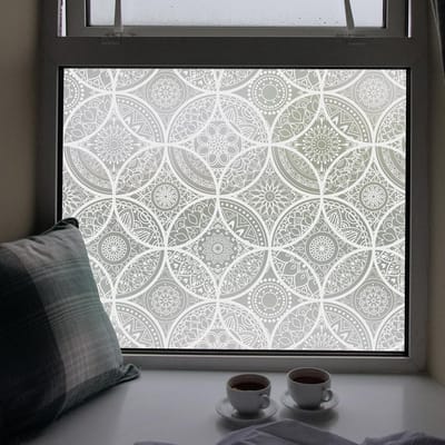 Dailygoods - dktie Raamfolie, vinyl, niet-klevende privacyfolie, glas-in-loodfolie, raamfilm voor badkamer, douchedeur, warmteregulatie, anti-uv 90 x 200 cm, wit
