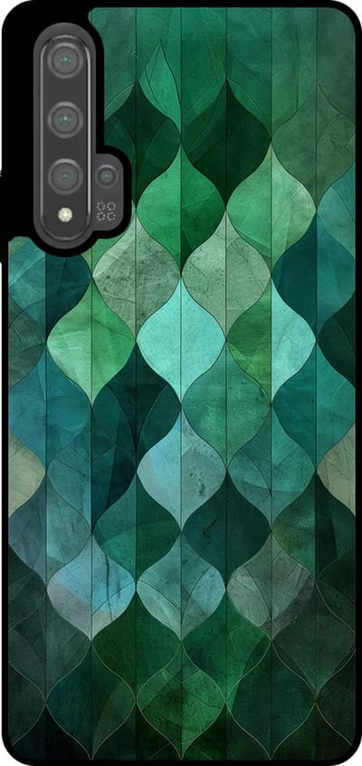 Smartphonica Telefoonhoesje Geschikt voor Huawei Nova 5T met groene bladeren opdruk - TPU backcover case green leafs design geschikt voor Huawei Nova 5T