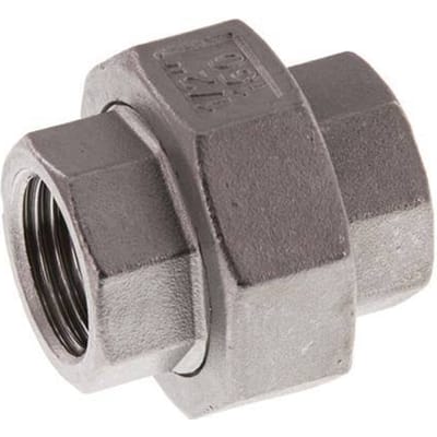 Rechte Koppeling Rp1/2'' Binnendraad RVS Vlakke Afdichting PTFE 16bar