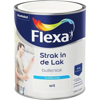 Flexa - Strak In De Lak Buitenlak Zijdeglans - Wit - 750 Ml