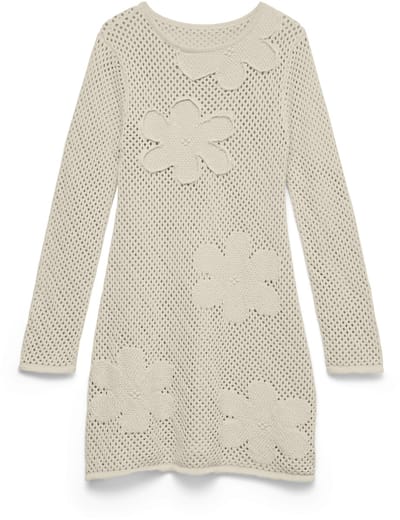 VERO MODA - VMDAHLIA 7/8 O-NECK FLOWER EMB DRESS TS - Dames - Mini jurken