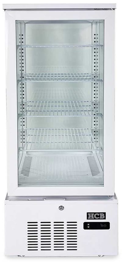 HCB® - Professionele Horeca Gebaksvitrine - 92 liter - wit - 230V - Koelvitrine - 39.8x43.4x115.4 cm (DxBxH) - 48 kg - 8813
