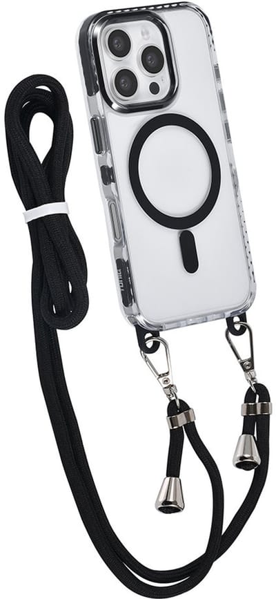 TUNIQ iPhone 16 Pro Hoesje met Koord - MagSafe Compatible - Zwart