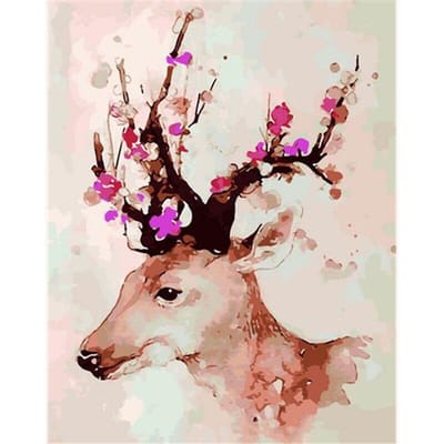 Diamant schilderij volledige boor 5D diamant schilderij Sika herten 20X30CM beige