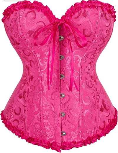 Brocade Bustier Korset - Overbust Corset - Feestelijke Gelegenheden - Bloemenprint Design - 250 g