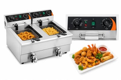Jurrys Frituurpan - Friteuse - Frietpan - Grote capaciteit 16L - Gezinsgemak - Snelle opwarmtijd - Makkelijk reinigen - 57x53x35.5cm