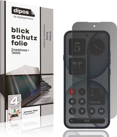 dipos – Matte Privacy Screenprotector geschikt voor Nothing Phone 4a | Anti-Spy Beschermfolie