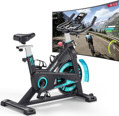 Hometrainer Ergometer - Spinfiets Indoor - Thuis trainen - Stil magnetisch systeem - 160 kg belastbaar - Diepblauw