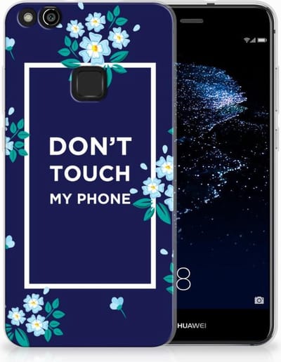 Huawei P10 Lite Silicone-hoesje Flowers Blue DTMP
