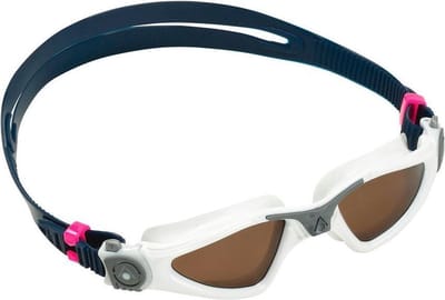 Aquasphere Kayenne Small - Zwembril - Volwassenen - Brown Polarized Lens - Wit/Grijs