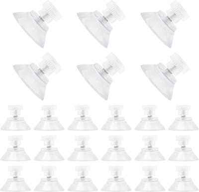 Zuignap met schroefdraad - Transparante Zuignap - 24 Stuks