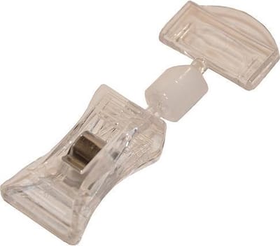 Prijskaarthouder met klem klein, 27 x 72 x 16 mm, pk a 10 stuks