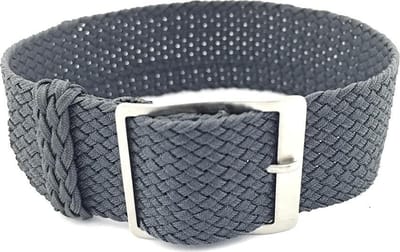 Premium Braided Perlon Strap - Geweven Perlon Horlogeband - Grijs 18mm