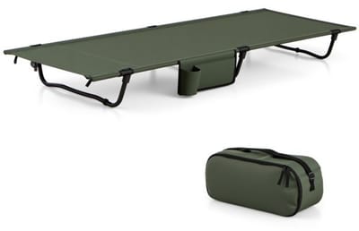 Veldbed - Kampeerbed - Vouwbed - Ligbed - Stretcher- Campingbedje - Opvouwbaar - 1 Persoons - Groen
