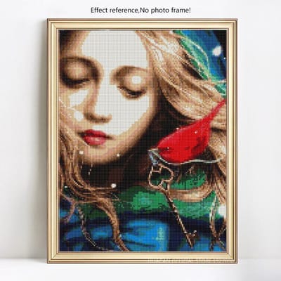 Diamant borduurwerk meisje diamant schilderij volledige boor ronde prinses diamant mozaïek verkoop foto 20X30