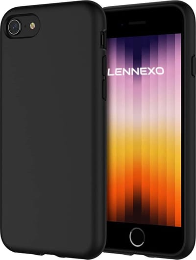 Zwart Hoesje Geschikt Voor iPhone SE / 8 / 7 - Zwarte Siliconen hoesje - TPU Back Cover Hoes - Zwart
