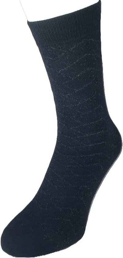 Bonnie Doon Katoenen Dames Sock met subtiel Glitter van zachte Lurex in vlecht patroon Zwart maat 36/42 - zwarte dames sokken -ton sur ton glitter - feestelijk - chique - casual - gladde teennaad - Katoen - Comfortabel - Black - BP251101.101