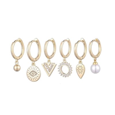 Aramat Jewels | Oorringen | Zilveren Oorringetjes Set met Goudbedel | | | |12mm | | | Verkleurd niet