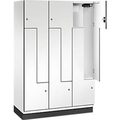 C+P Z-kast Cambio, 3 vakken, met sokkel, B 1200 x D 525 x H 1980 mm, verkeerswit/wit